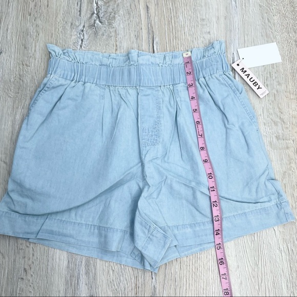 Mauby Paperbag Waist Light Blue Shorts - Picture 7 of 10